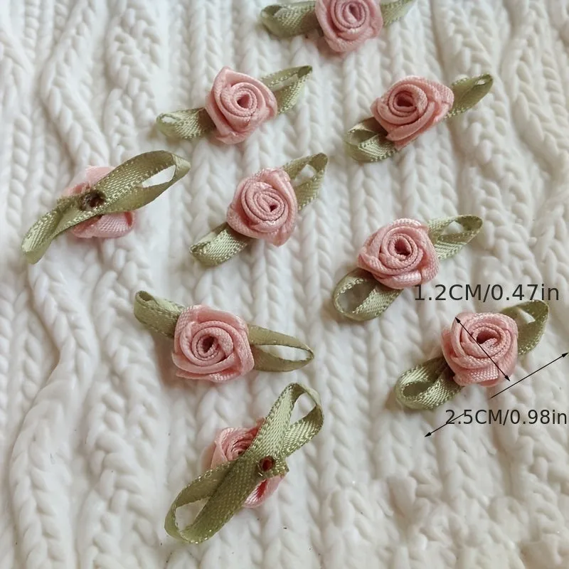 100pcs Handmade Ribbon Flower Embellishments for DIY Crafts and Accessories