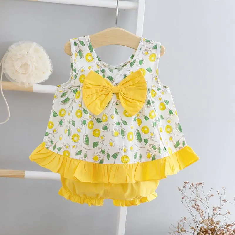 2-piece Floral Printed Dress & Shorts for Toddler Girl