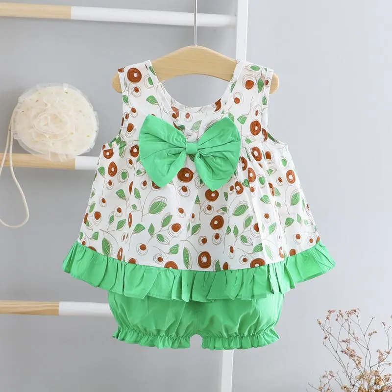 2-piece Floral Printed Dress & Shorts for Toddler Girl