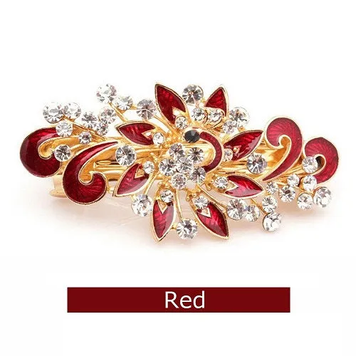 2017 Hot Sale Fashion Women Hairpins Colorful Shinning Rhinestones Flower Hairpin Hair Clip Jewelry hair accessories