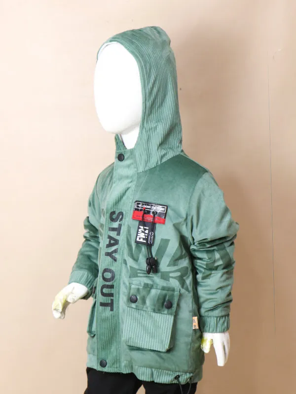 3Yrs - 8Yrs Stay Green Hooded Jacket For Boys AJ KJ06