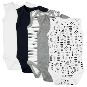 5-Pack Organic Cotton Sleeveless Bodysuits