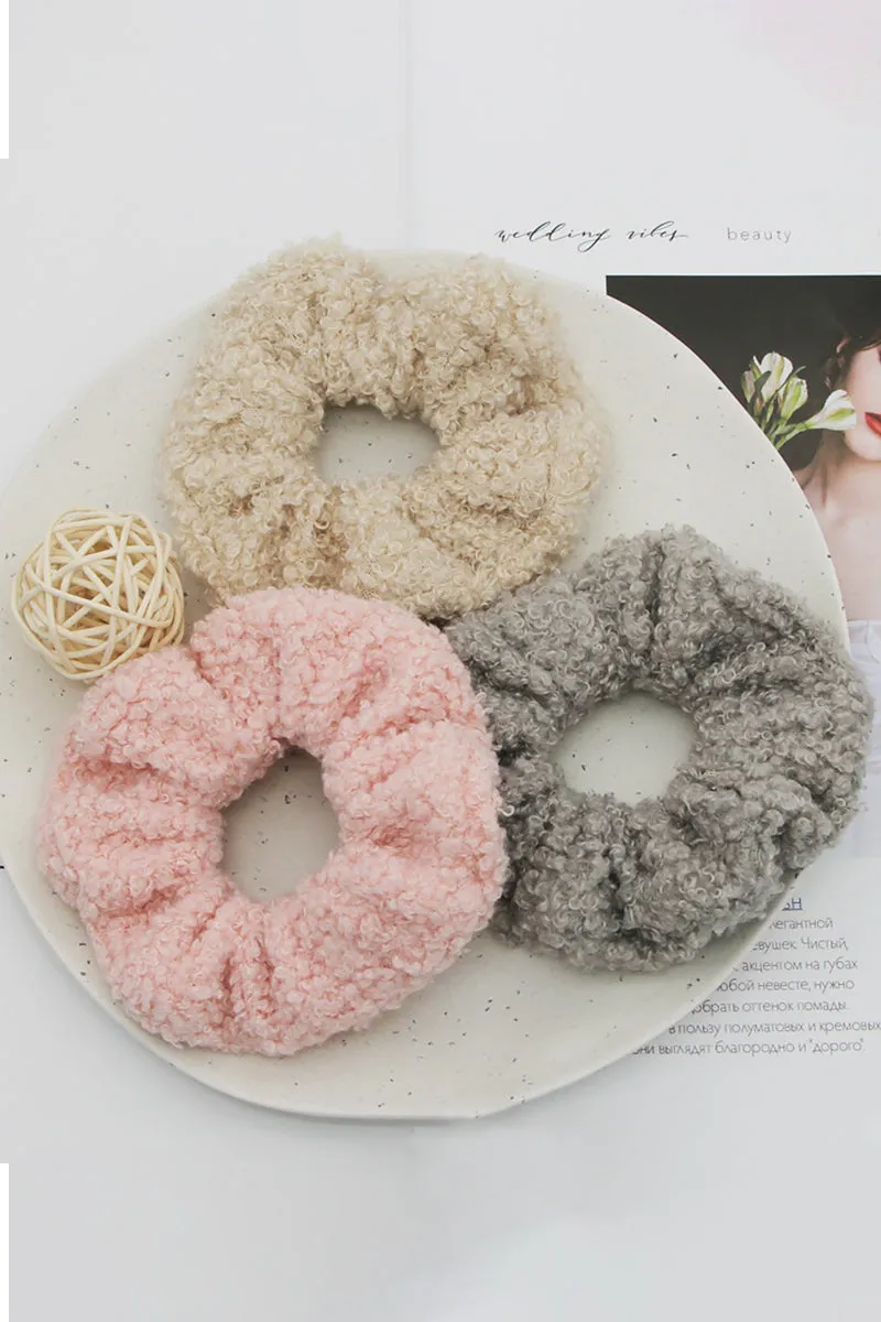 5PCS SOLID COLOR FLUFFY SCRUNCHIE