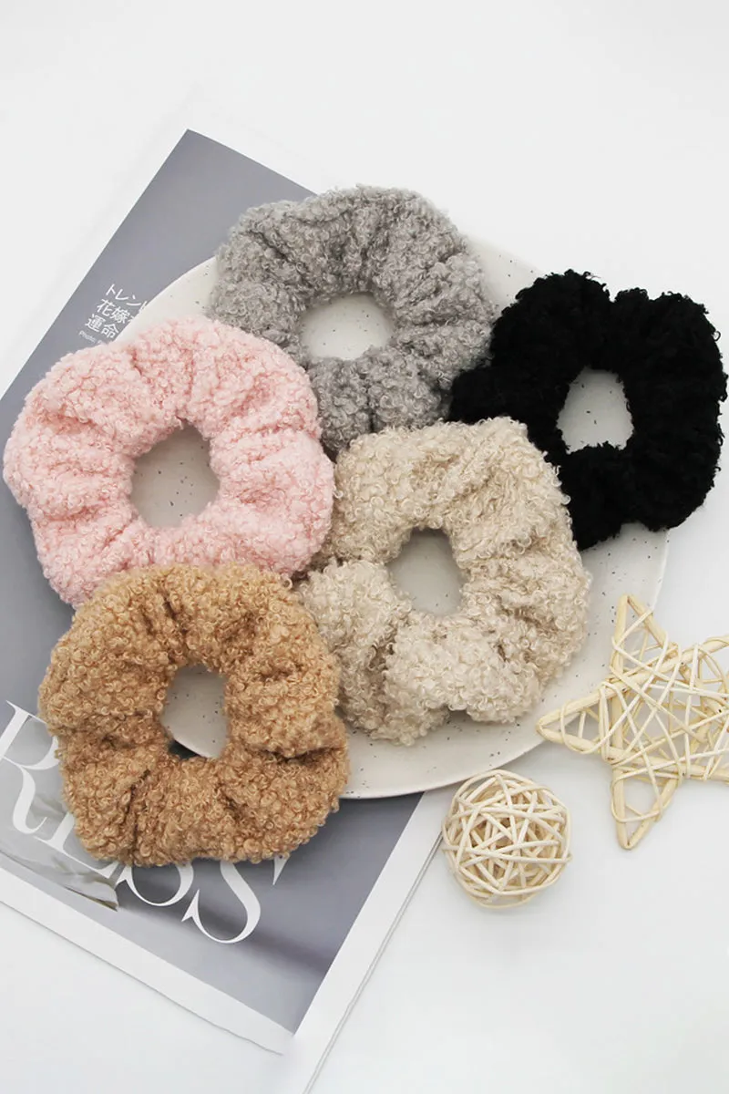 5PCS SOLID COLOR FLUFFY SCRUNCHIE