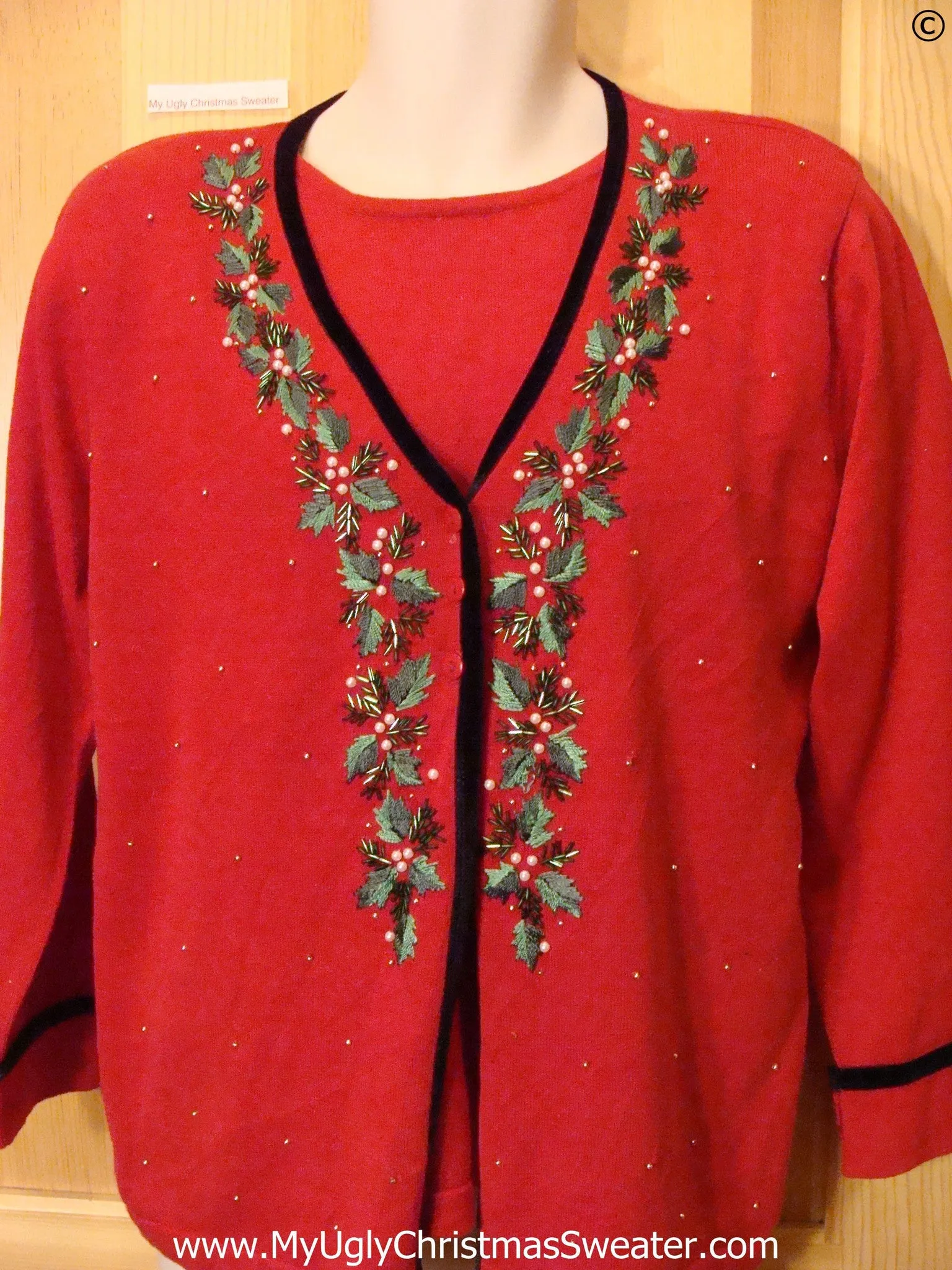 80s Red Tacky Christmas Sweater Set