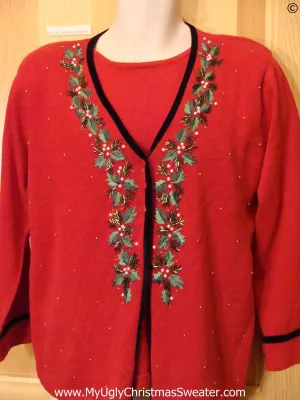 80s Red Tacky Christmas Sweater Set