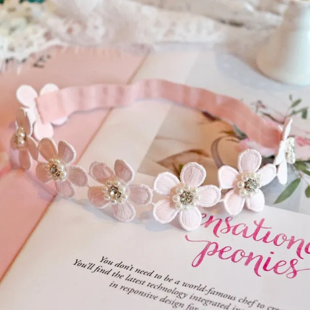 Assorted Girls Sheer Lace and Pearls Hair Accessories for Flower Girls and Special Events