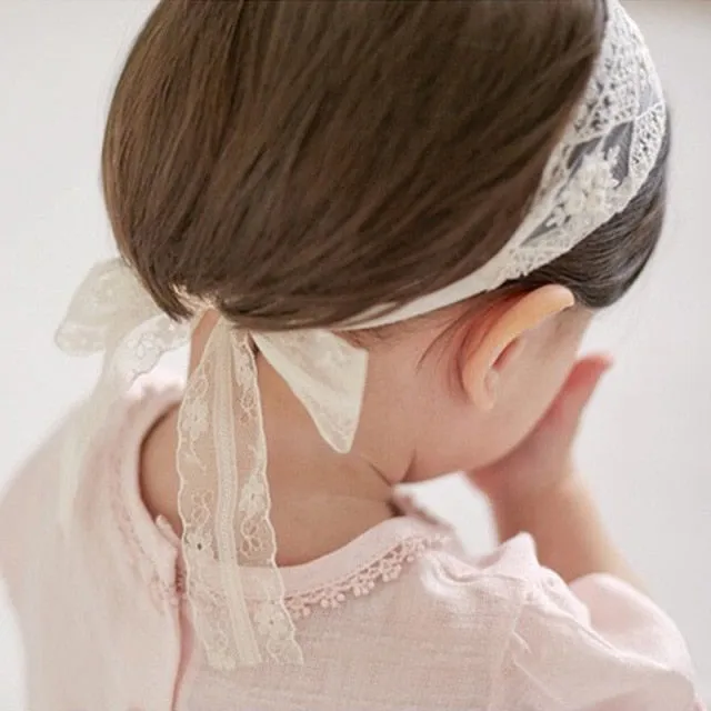 Assorted Girls Sheer Lace and Pearls Hair Accessories for Flower Girls and Special Events