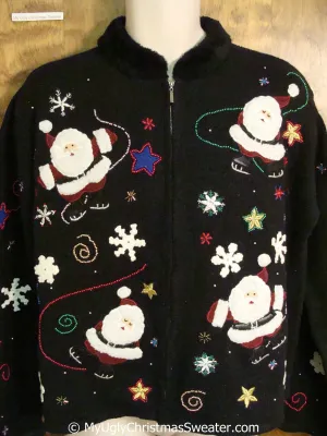 Best Ugly Christmas Sweater with Skating Santas