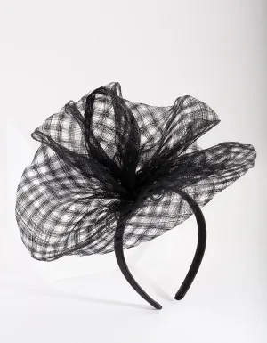 Black Woven Sinamay Fascinator