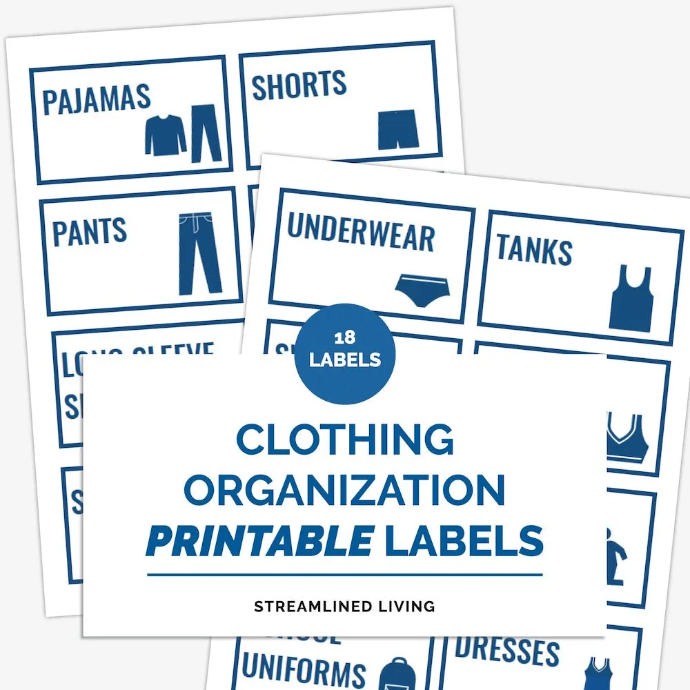 Blue Clothing Organizing Labels