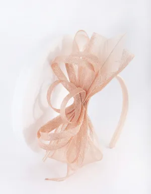 Blush Pink Swirl Feather Fascinator