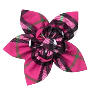 Collar Flower | Bias Plaid Pink