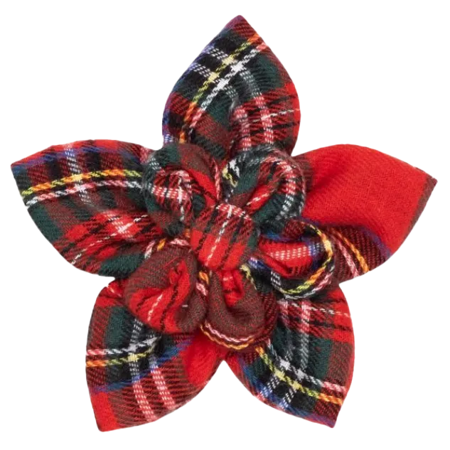 Collar Flower | Ruby Red Plaid