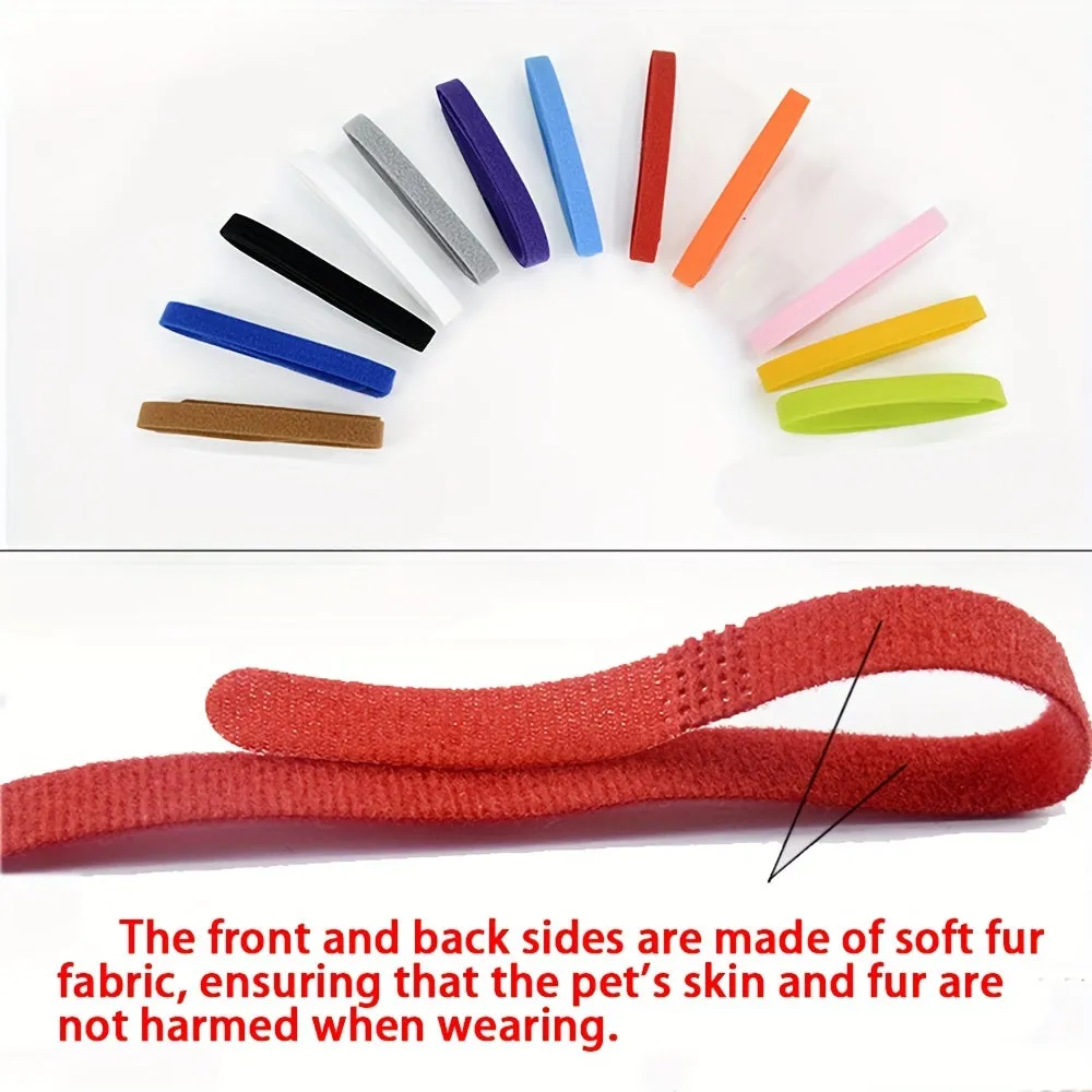 Colorful and Basic Collars 12pcs Reusable ID for Newborn Pets