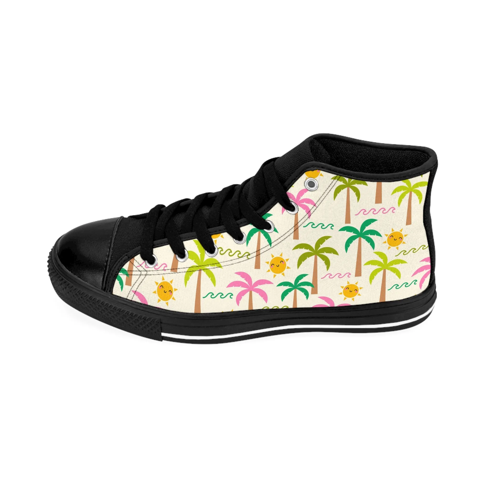 Cute Palm Tree and Sun Women's Classic Sneakers