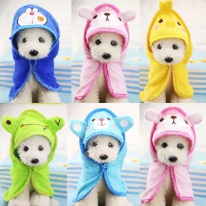 Cute Pet Dog Towel Soft Drying Bath Pet Towel For Dog Cat Hoodies Puppy Super Absorbent Bathrobes Cleaning Necessary supply