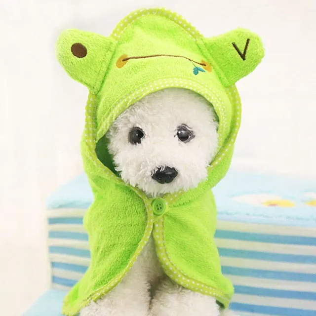 Cute Pet Dog Towel Soft Drying Bath Pet Towel For Dog Cat Hoodies Puppy Super Absorbent Bathrobes Cleaning Necessary supply