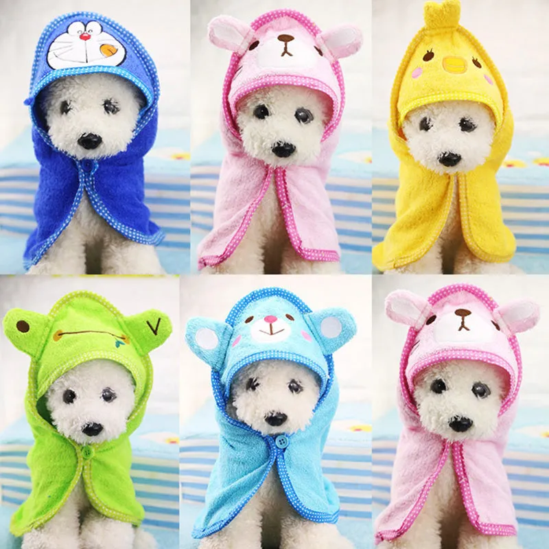 Cute Pet Dog Towel Soft Drying Bath Pet Towel For Dog Cat Hoodies Puppy Super Absorbent Bathrobes Cleaning Necessary supply