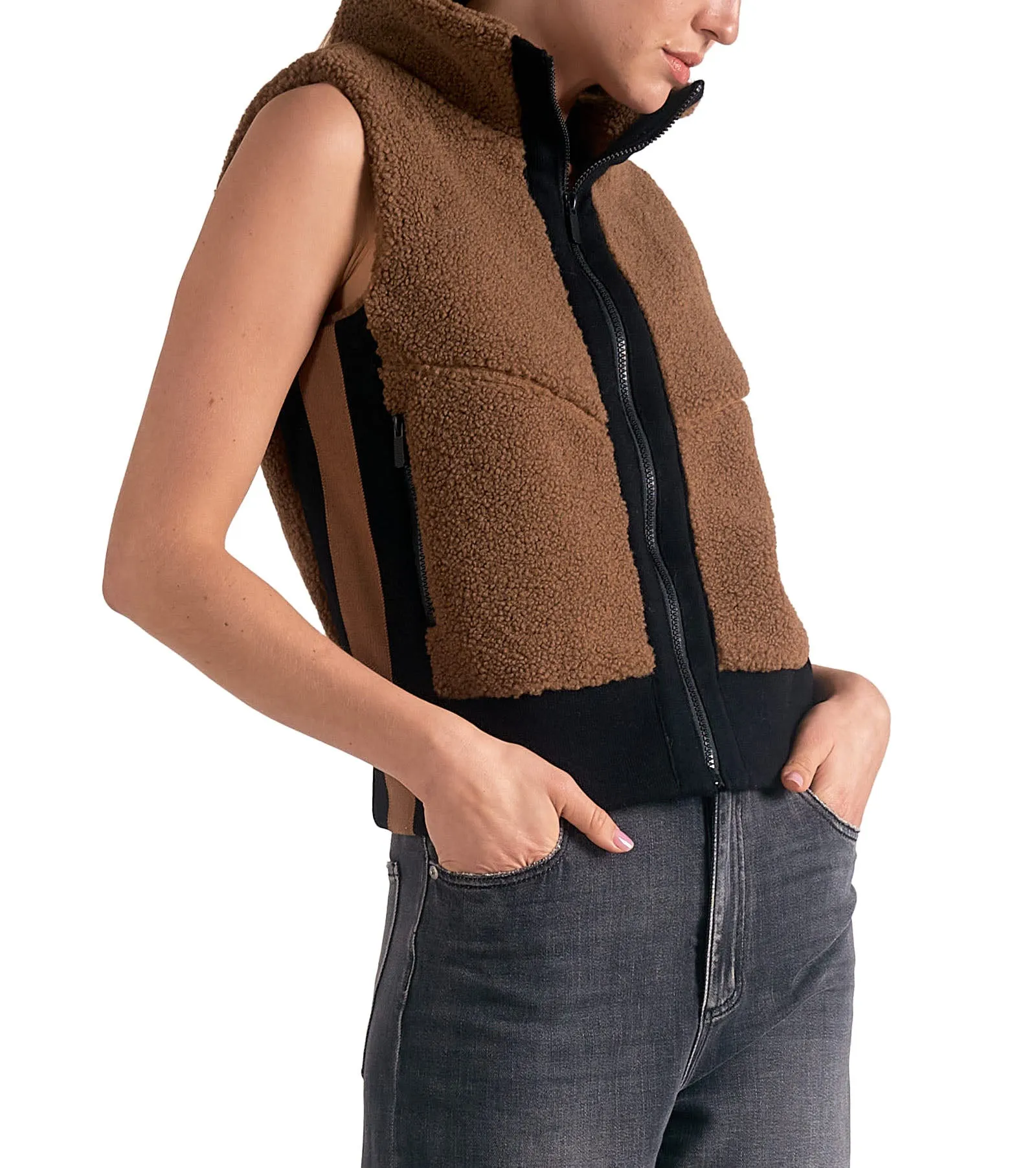 Elan Zip Up Two Tone Vest