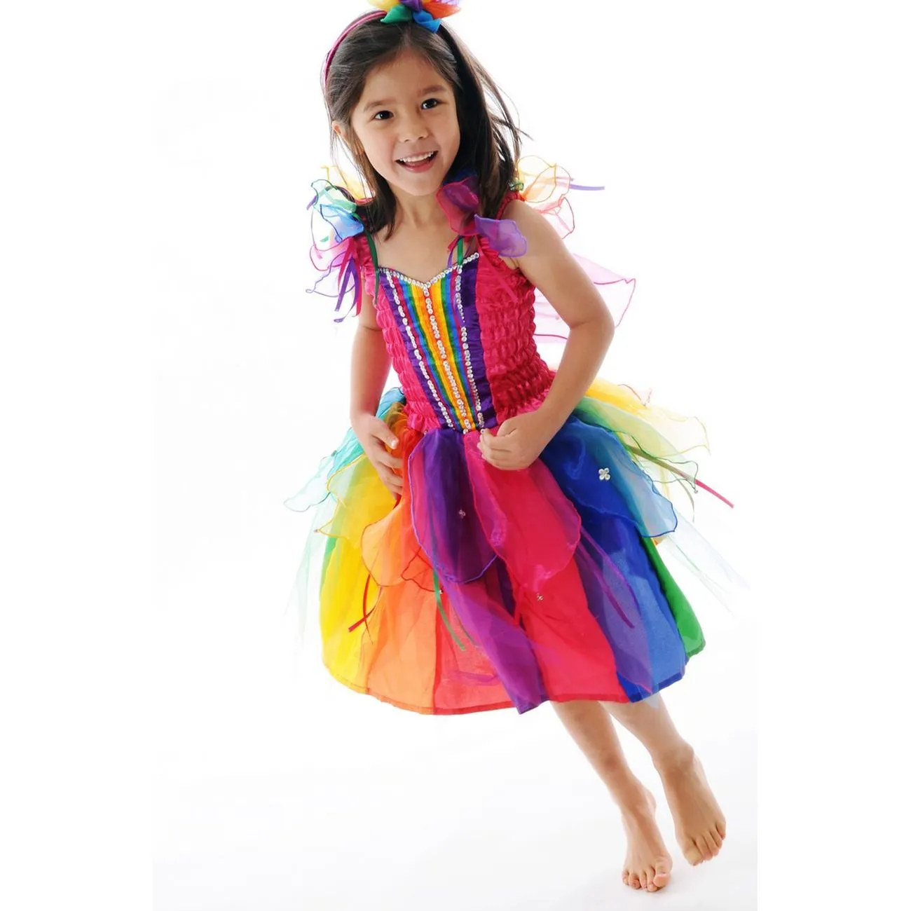 Fairy Girls Ribbon Fairy Dress Rainbow Small