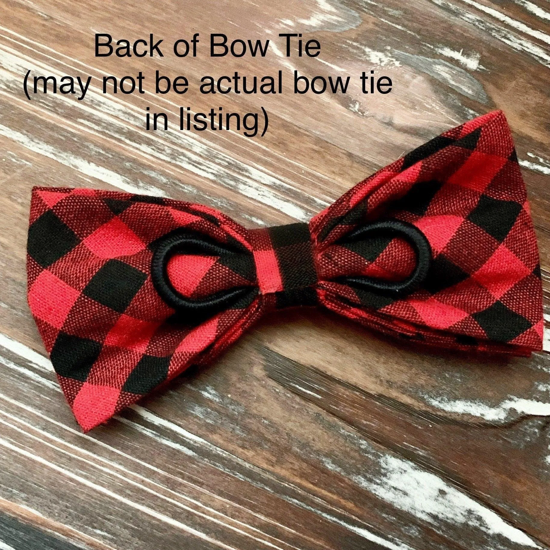 Fall Plaid Dog Bow Tie for Dog Collar and Cat Collar- Orange & Blue