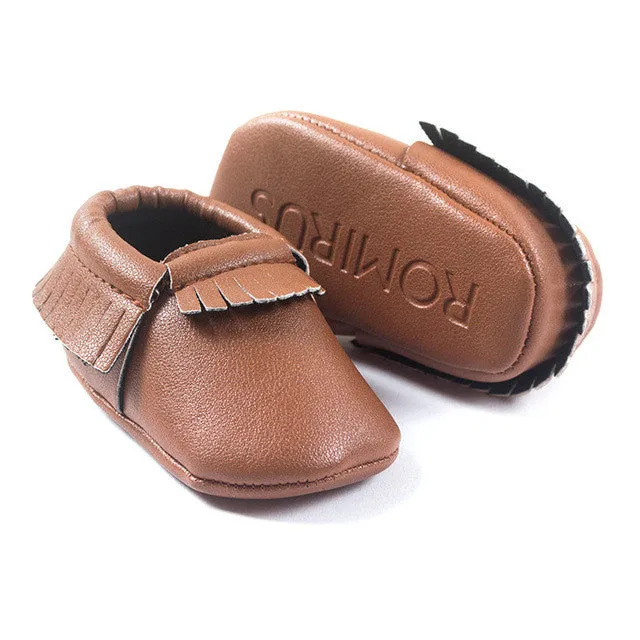 Free Shipping Tassels 26-Color PU Leather Baby Shoes Baby Moccasins Newborn Shoes Soft Infants Crib Shoes Sneakers First Walker