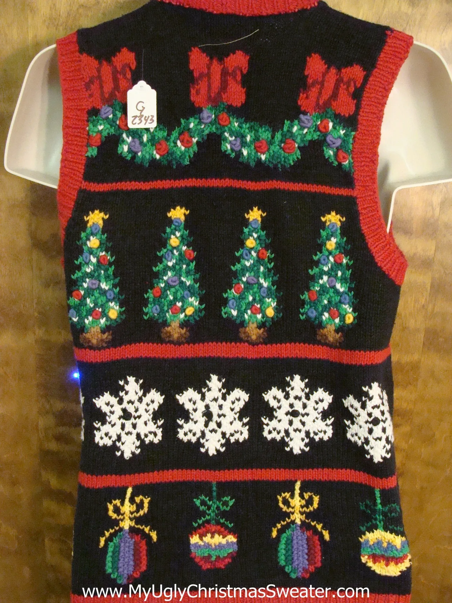 Fun 2sided Busy Light Up Ugly Xmas Sweater Vest