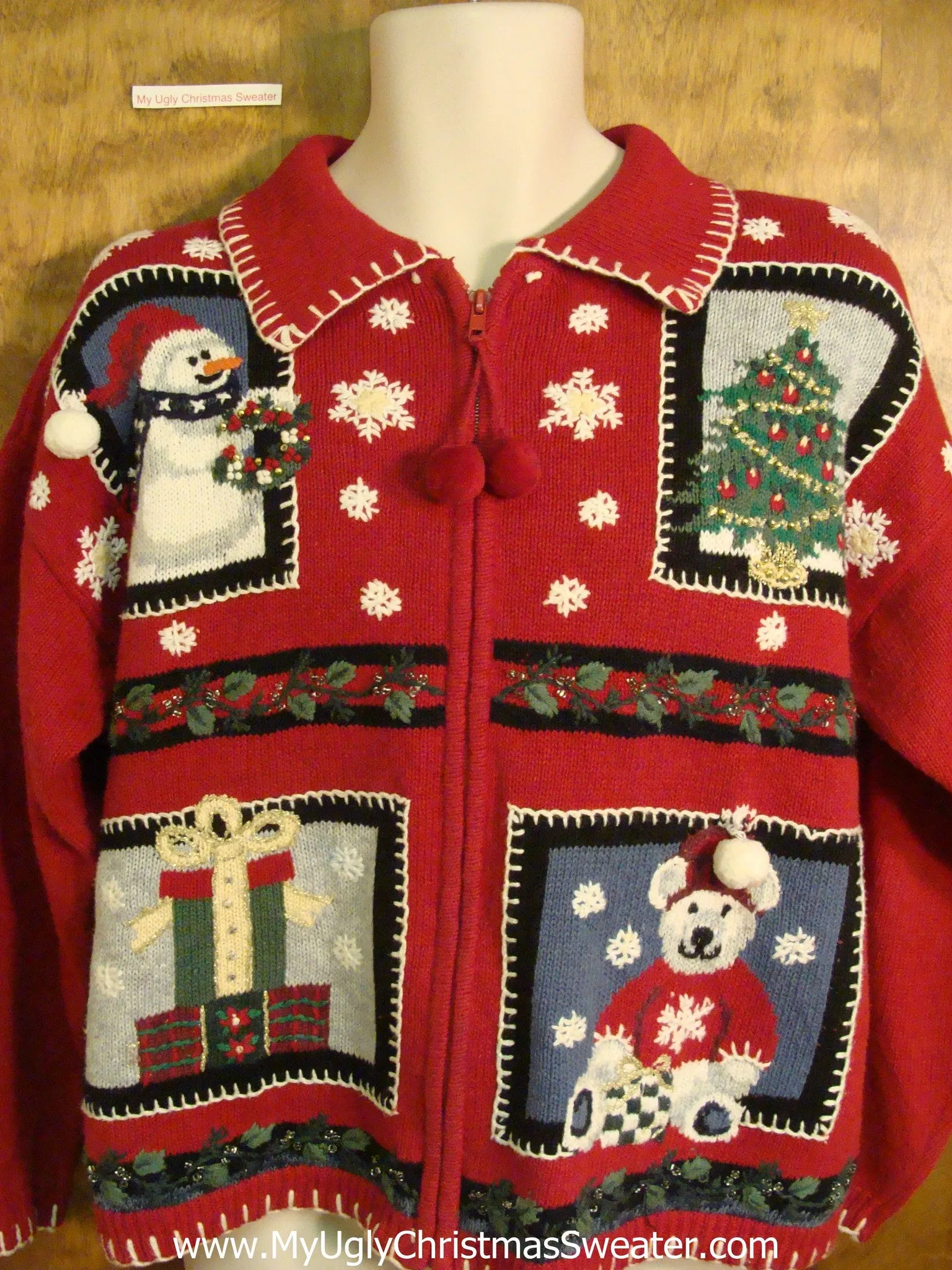 Fun 80s Red Best Ugliest Christmas Sweater