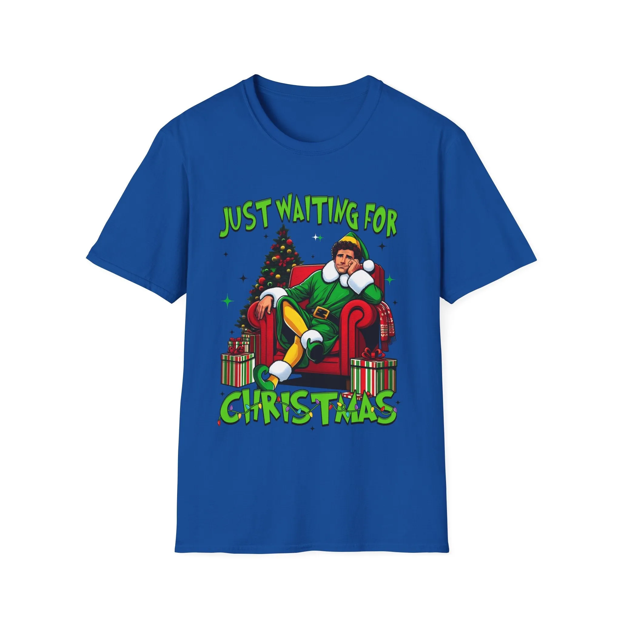 Funny Christmas T-Shirt - 'Just Waiting for Christmas' Design