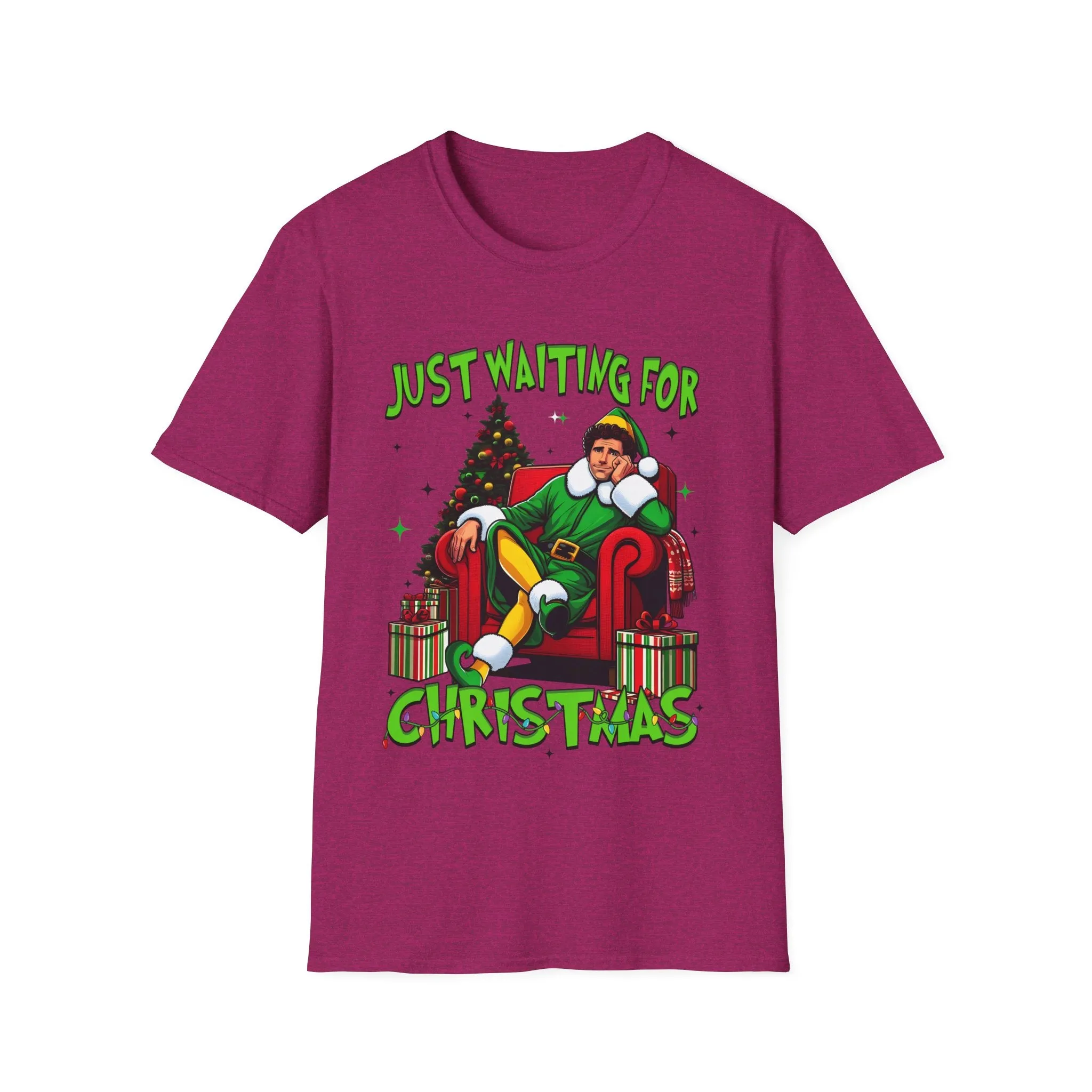 Funny Christmas T-Shirt - 'Just Waiting for Christmas' Design