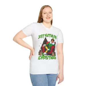 Funny Christmas T-Shirt - 'Just Waiting for Christmas' Design