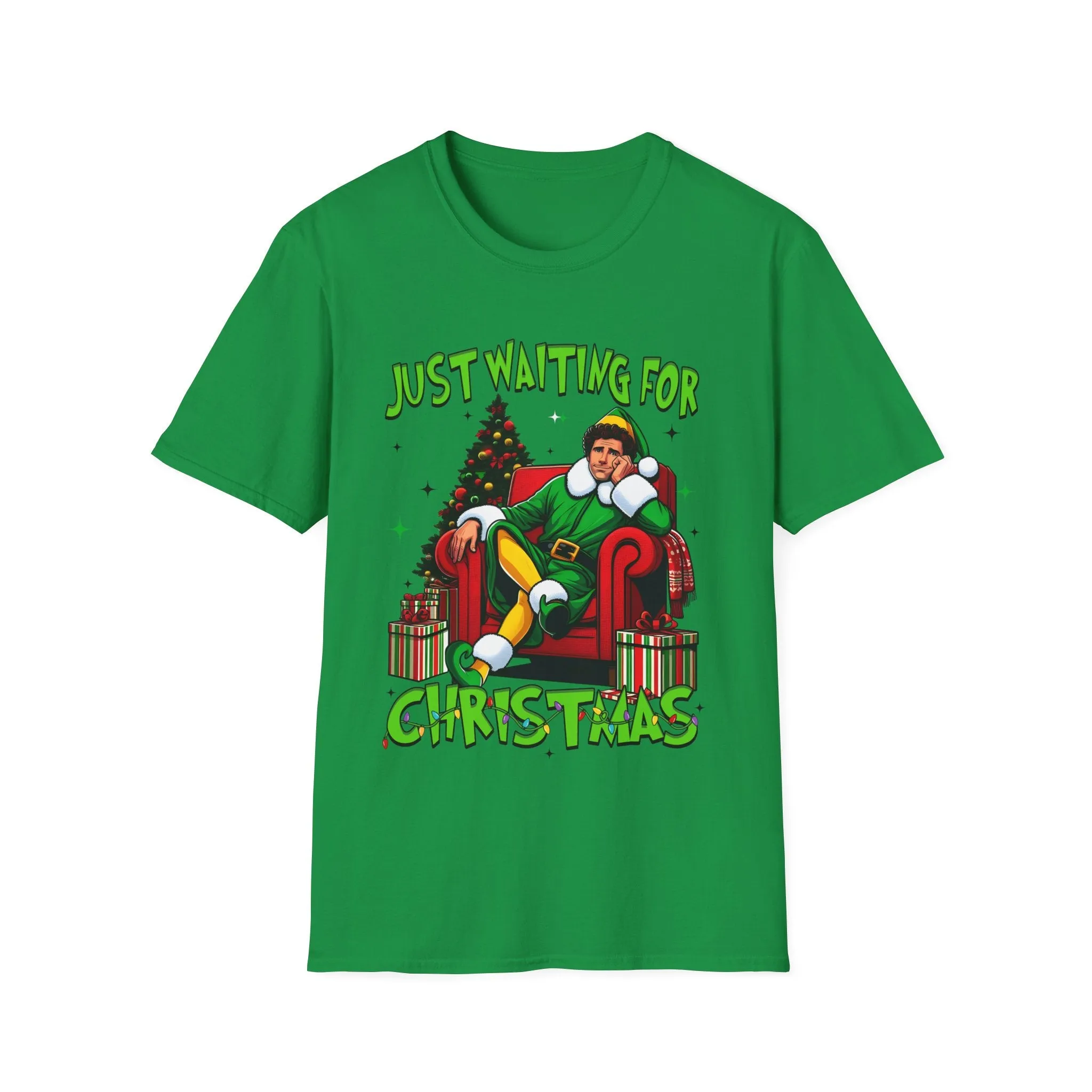 Funny Christmas T-Shirt - 'Just Waiting for Christmas' Design