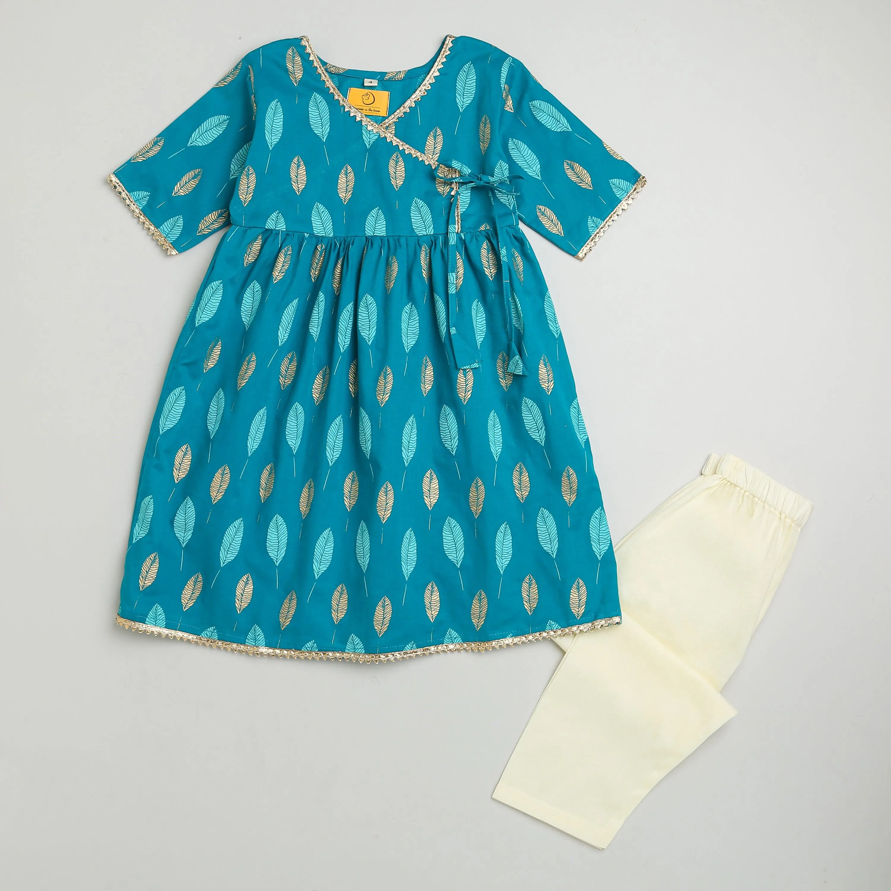 Gleaming Leaf Girls Ethnic Wear- Blue