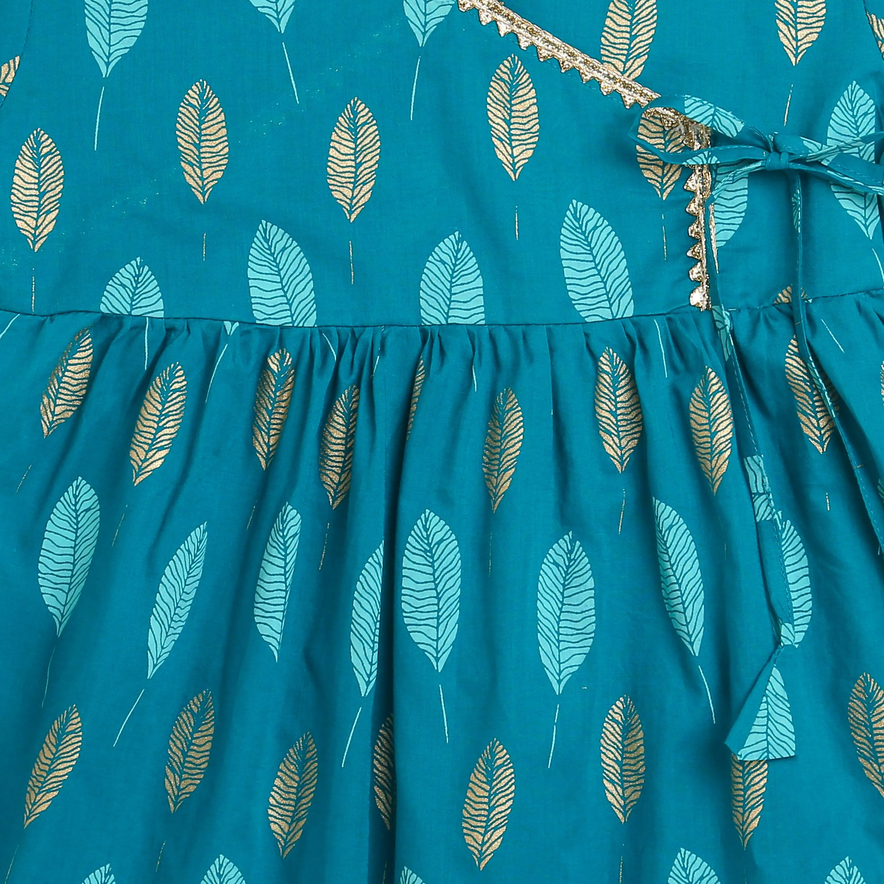 Gleaming Leaf Girls Ethnic Wear- Blue