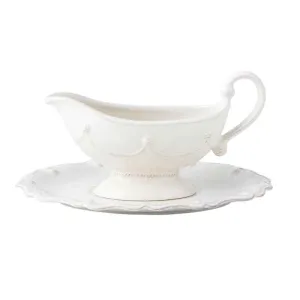 Juliska Berry and Thread Sauce Boat & Stand Whitewash