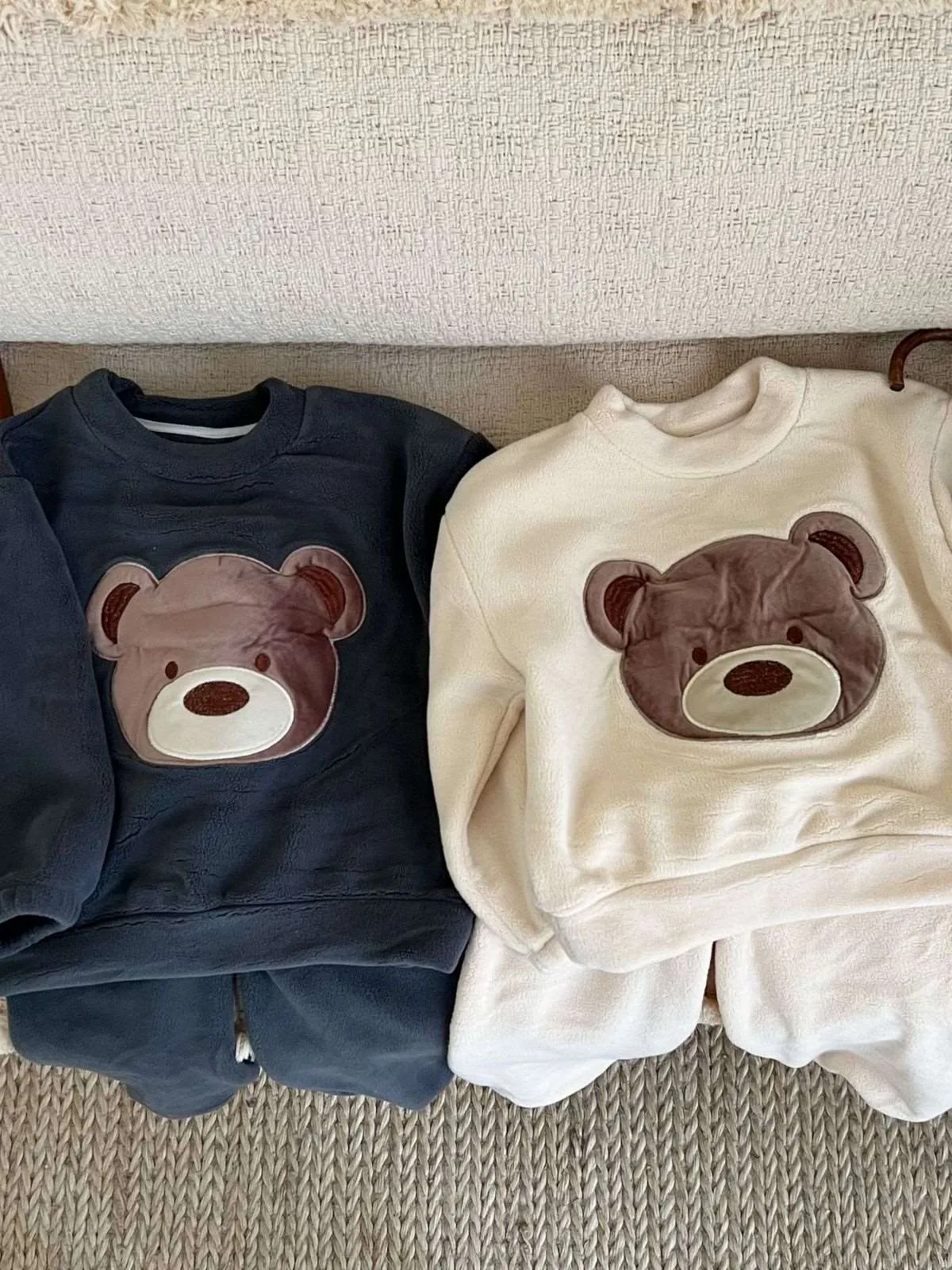 Kids Cute Teddy Warm Loungewear Outfit Set