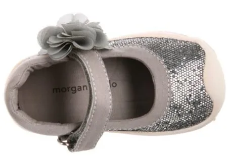 Morgan & Milo Infant Sparkle Mary Jane Charcoal Grey