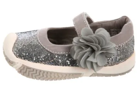 Morgan & Milo Infant Sparkle Mary Jane Charcoal Grey