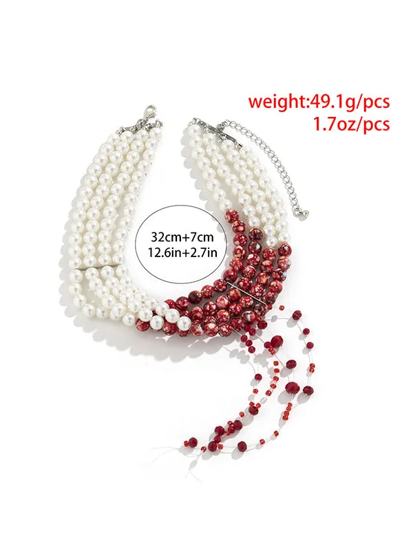 Original Stylish Beads Tasseled Halloween Necklaces Accessories