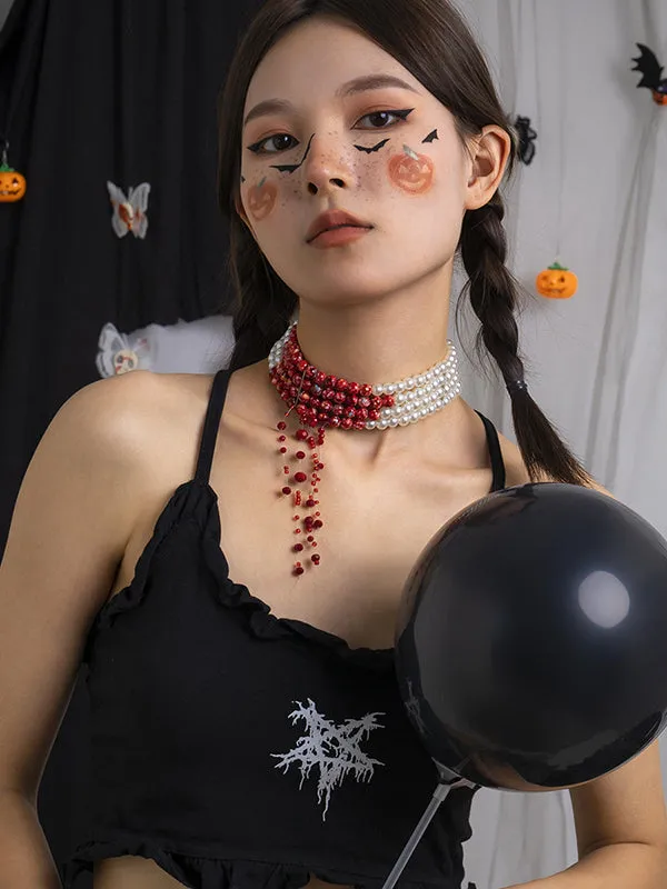 Original Stylish Beads Tasseled Halloween Necklaces Accessories