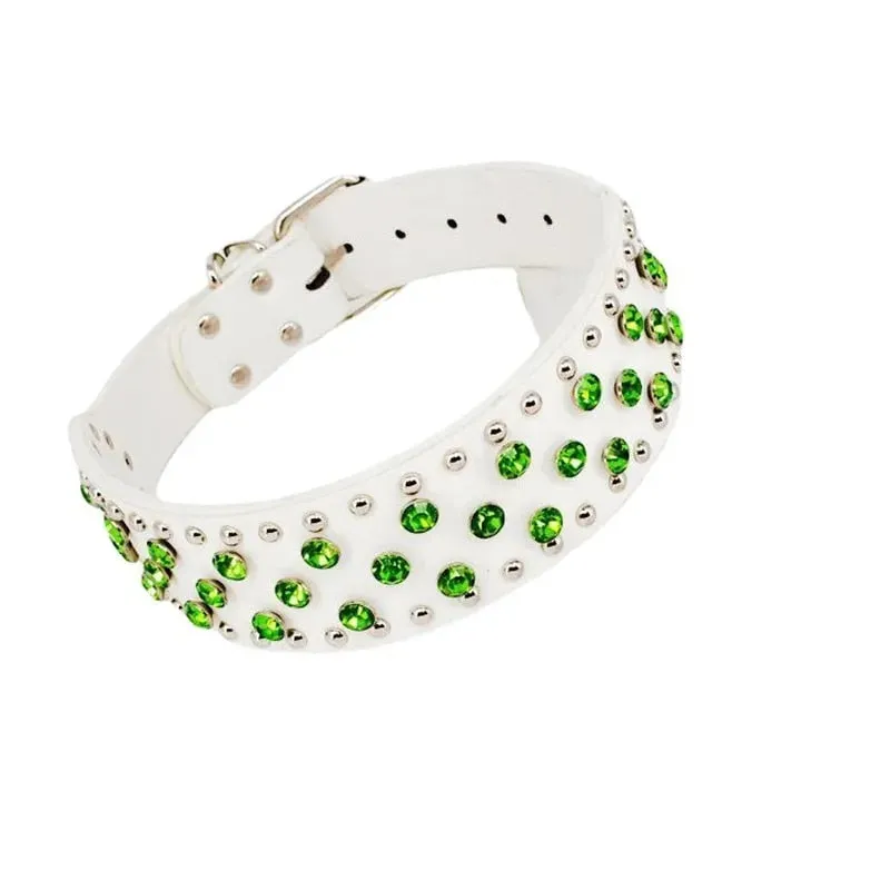 PetAffairs 5cm Wide Rhinestone Dog Collar