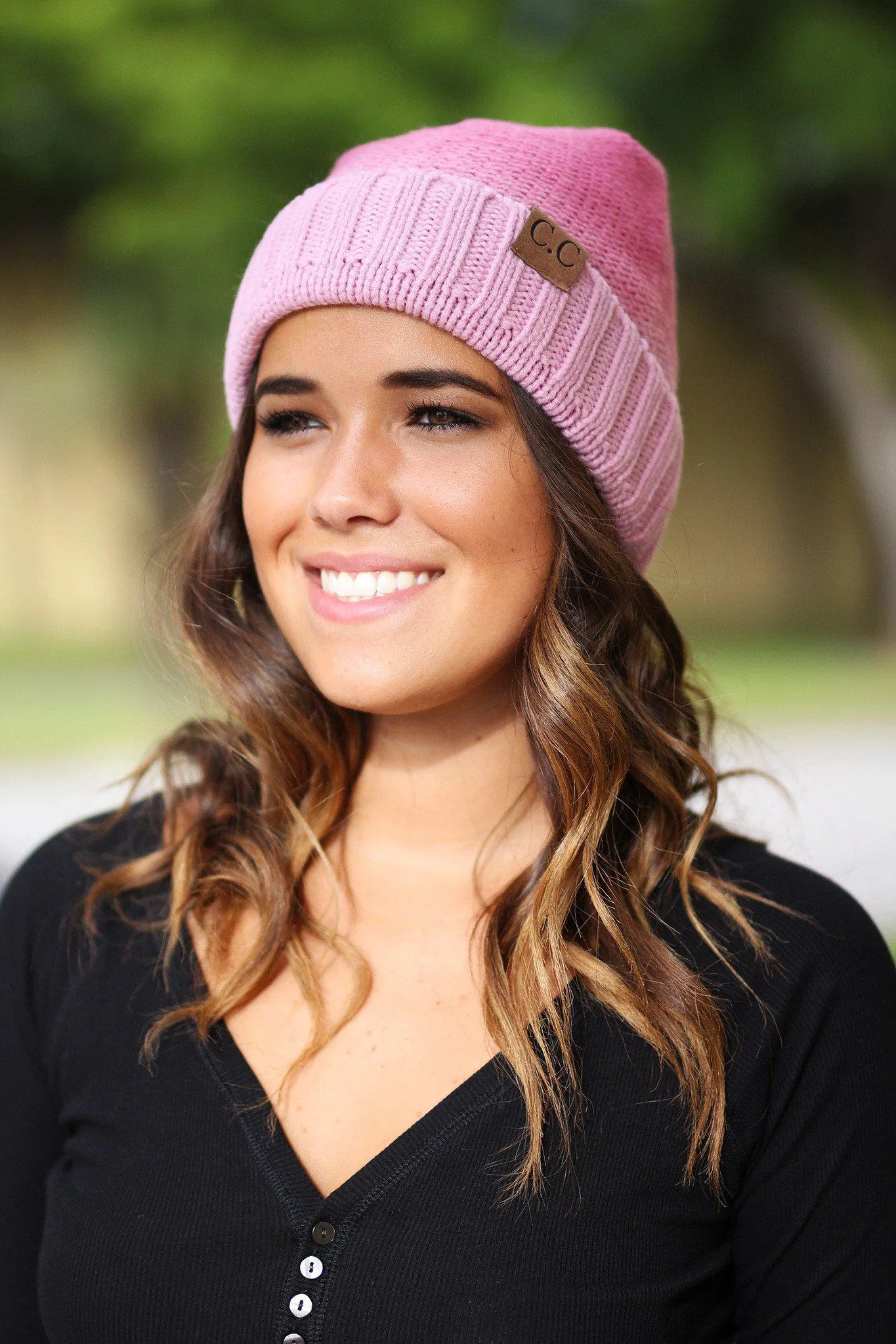 Pink Ombre Knit Beanie