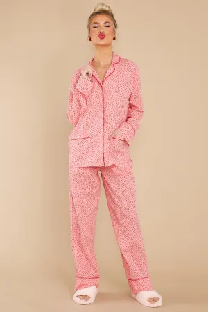 Pressing Snooze Pink Print Pajama Set