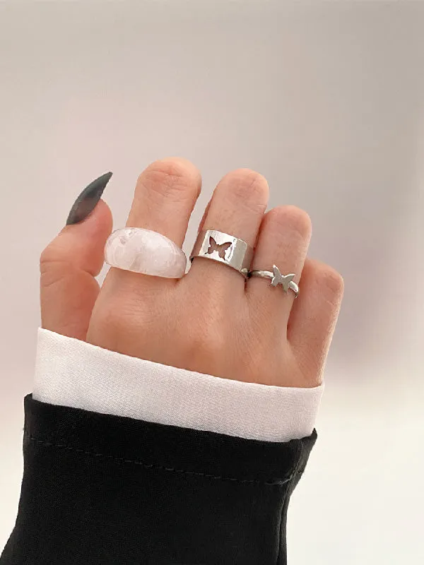 Punk Butterfly Shape Rings Accessories