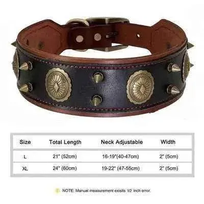 Regal Paws Rugged Chic Leather Dog Collar