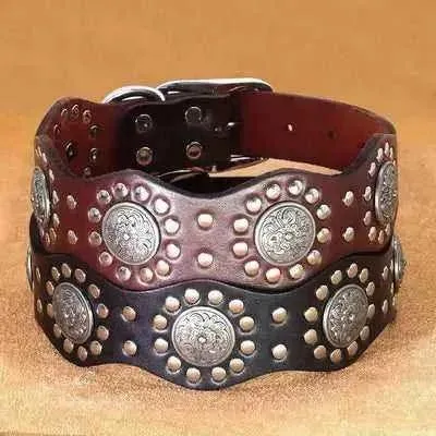 Regal Paws Rugged Chic Leather Dog Collar