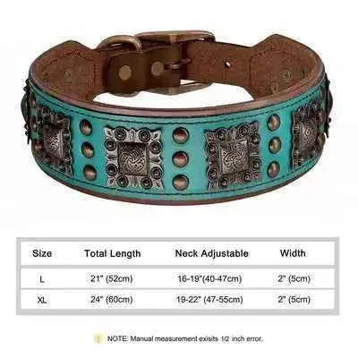 Regal Paws Rugged Chic Leather Dog Collar