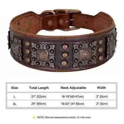 Regal Paws Rugged Chic Leather Dog Collar