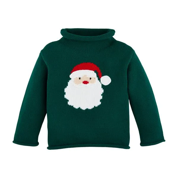 Rollneck Sweater - Green Santa